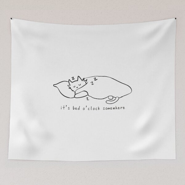 Item preview, It's Bed O'Clock Somewhere - Sleepy Kitty designed and sold by rornelson.