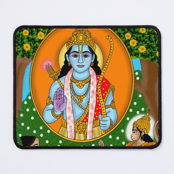 Item preview, Hanuman Reciting the Ramayana to Tulsidas – Devotional Hindu Artwork designed and sold by Harshit_Digital_Arts.