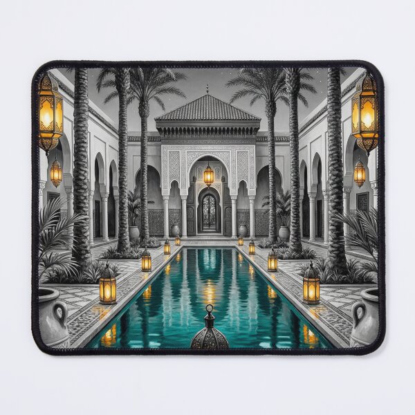 Item preview, Moroccan Riad – Inner Courtyard, Lanterns and Night Pool designed and sold by houmate.
