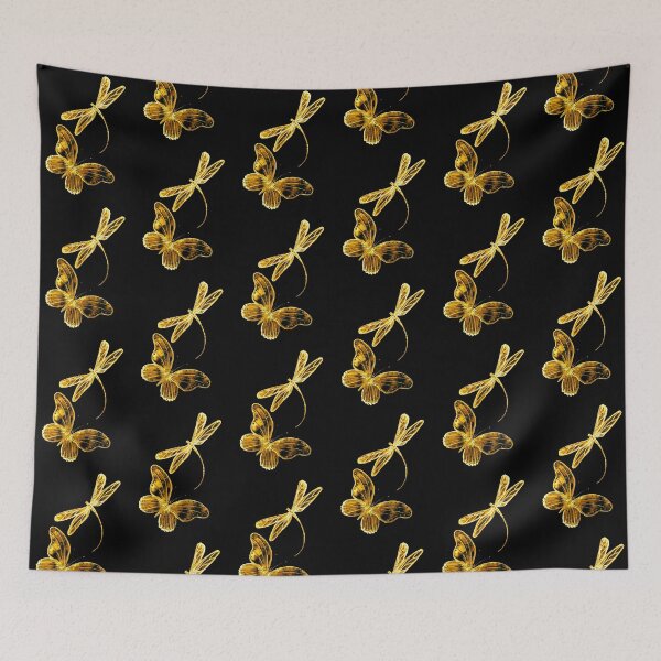 Item preview, Golden Butterflies on Black designed and sold by Linda Callaghan.