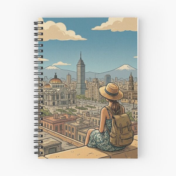 Item preview, Vintage Solo Female Travel Mexico City - Mexico Travel Illustration designed and sold by Bloom & Quiet .