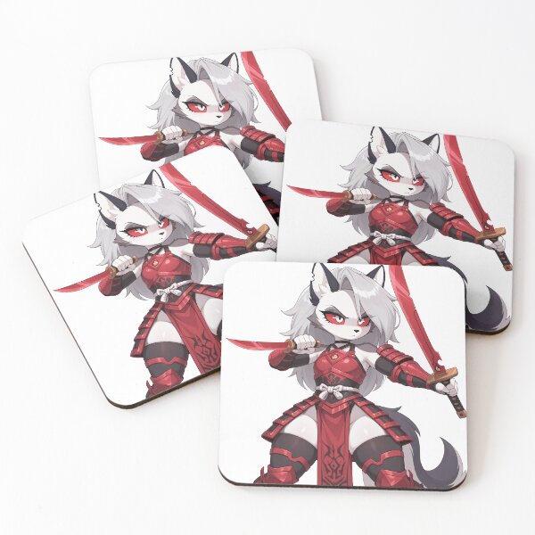 Item preview, Loona Red Samurai designed and sold by CeluniaMoon's Art - Cute Furry, Anime, and More! .