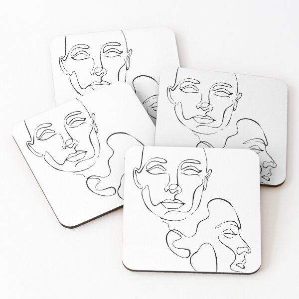 Item preview, Abstract Line Art Faces 01 designed and sold by LulaLinhDesigns.