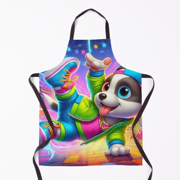 Item preview, Cute Neon Dog Breakdance Cartoon designed and sold by CuteThingsWorld.