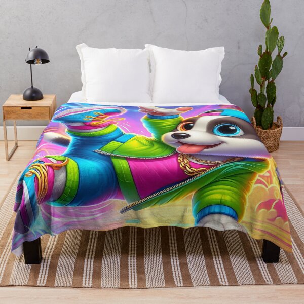 Item preview, Cute Neon Dog Breakdance Cartoon designed and sold by CuteThingsWorld.