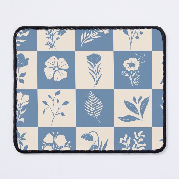Item preview, Craftsman style patchwork quilt - flower quilt block - soft blue and cream designed and sold by ahahdodo.