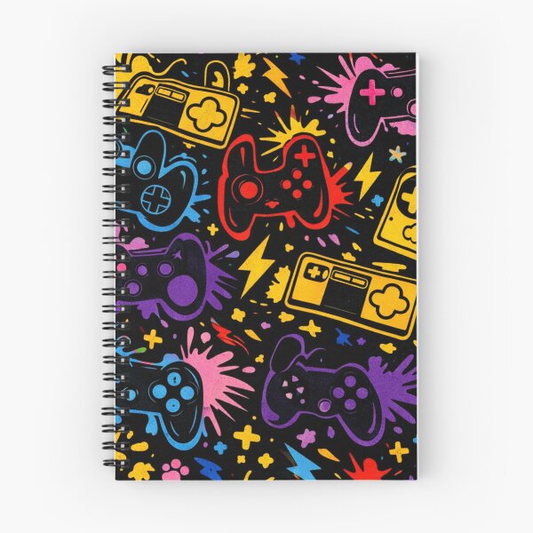 Item preview, Neon Gaming Pattern - Colorful Retro Video Game Controllers designed and sold by myforestfog.