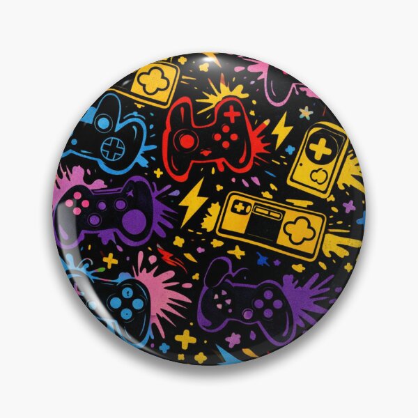 Item preview, Neon Gaming Pattern - Colorful Retro Video Game Controllers designed and sold by myforestfog.