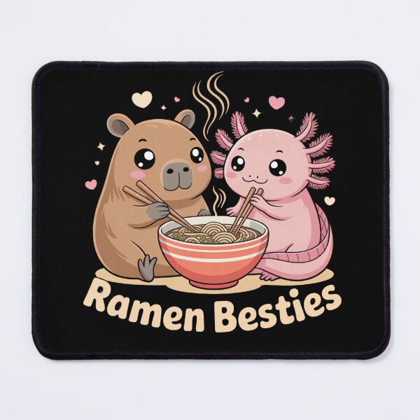 Item preview, Ramen Besties Capybara and Axolotl Cute Food Friends designed and sold by Nzgiftsandmore.