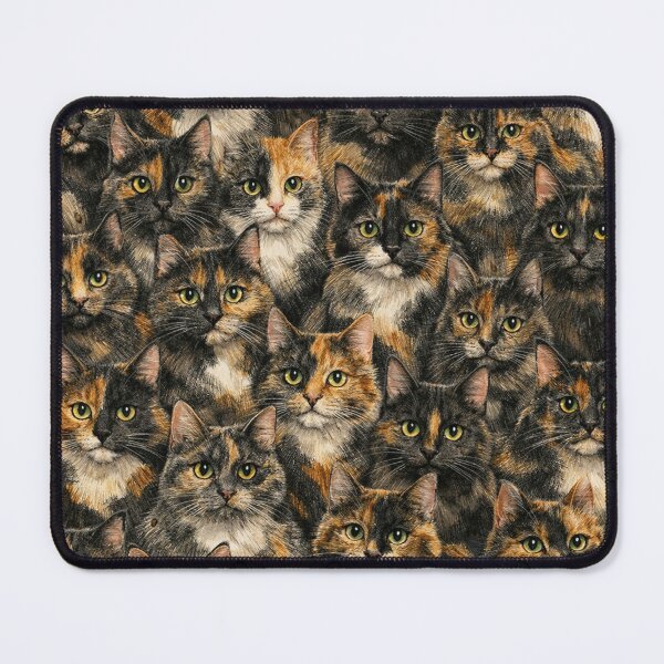 Item preview, Tortoiseshell Cat Pattern - Cute Tortie Cat Faces Pile designed and sold by myforestfog.