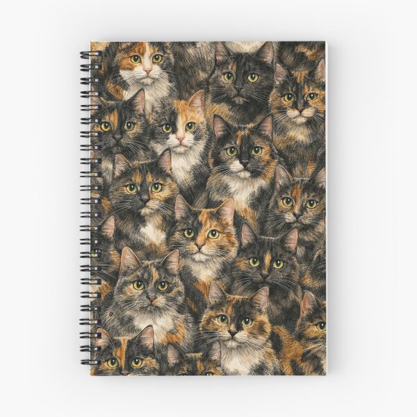 Item preview, Tortoiseshell Cat Pattern - Cute Tortie Cat Faces Pile designed and sold by myforestfog.