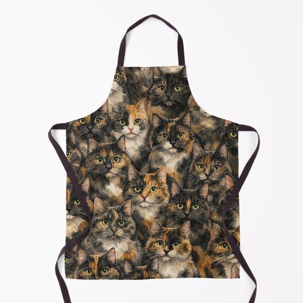 Item preview, Tortoiseshell Cat Pattern - Cute Tortie Cat Faces Pile designed and sold by myforestfog.