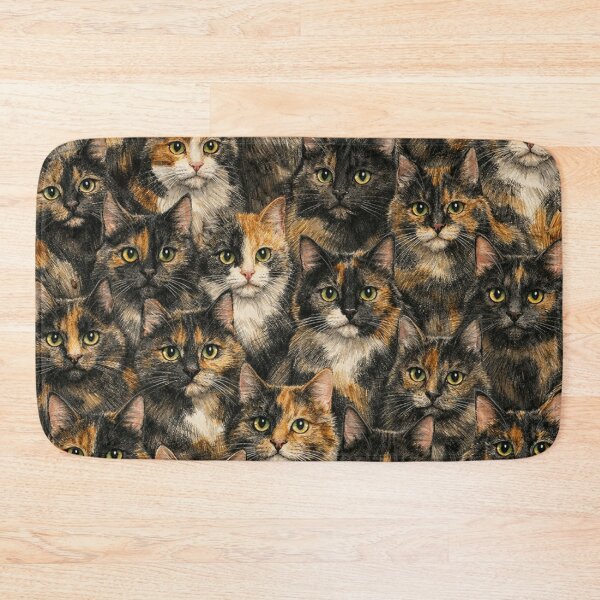 Item preview, Tortoiseshell Cat Pattern - Cute Tortie Cat Faces Pile designed and sold by myforestfog.