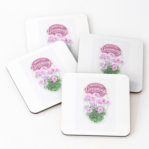 Item preview, Never Stop Dreaming Floral Sticker | Pink Flower Inspirational Quote Aesthetic Design designed and sold by Babadesign48.
