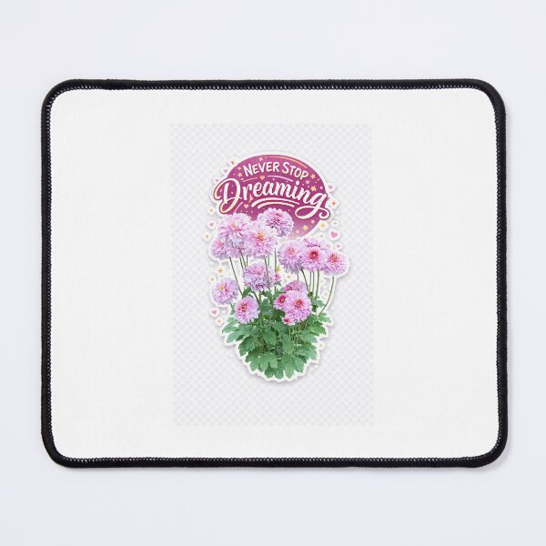 Item preview, Never Stop Dreaming Floral Sticker | Pink Flower Inspirational Quote Aesthetic Design designed and sold by Babadesign48.