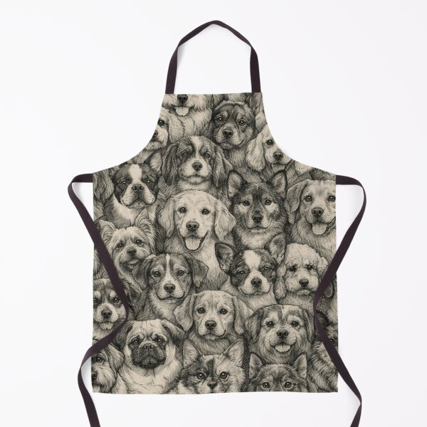 Item preview, Vintage Dog Breeds Sketch - Detailed Pencil Puppy Pattern designed and sold by myforestfog.