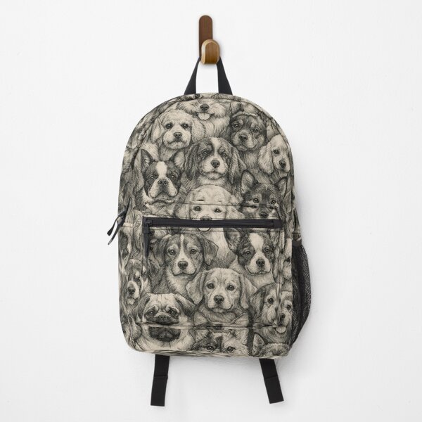 Item preview, Vintage Dog Breeds Sketch - Detailed Pencil Puppy Pattern designed and sold by myforestfog.