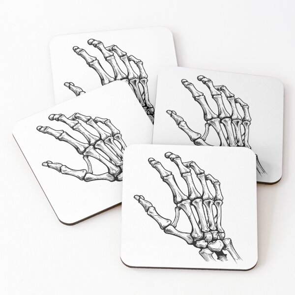 Item preview, Skeleton Hand Black and White Gothic Illustration designed and sold by inkoutninja.