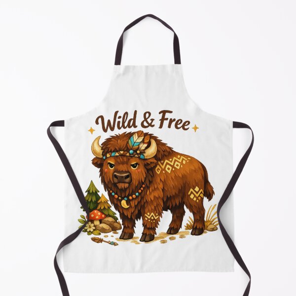 Item preview, Cute Forest Bison – Cozy Woodland Animal Illustration designed and sold by myforestfog.