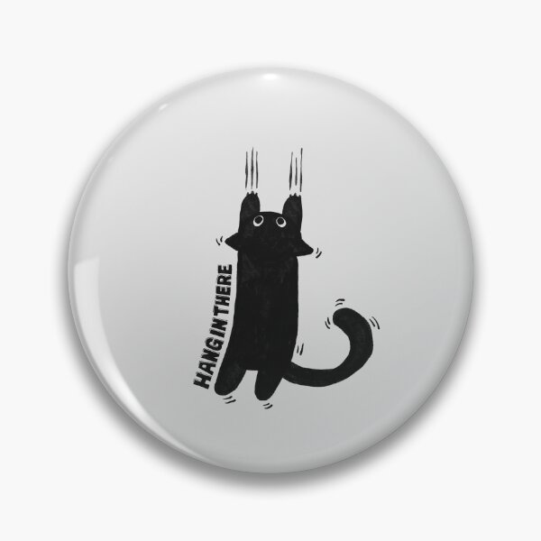 Item preview, Hang in There Black Cat Illustration designed and sold by Manjia-Art.