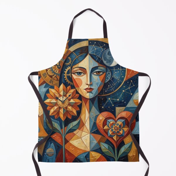Item preview, Celestial Woman Sun Moon Cubist Art Print designed and sold by Crafty Indrani.