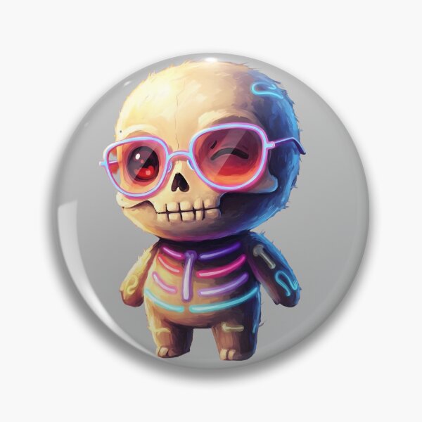 Item preview, Frankenpetz: Neon Skully - Chibi Skeleton Rebel designed and sold by Frankenpetz.