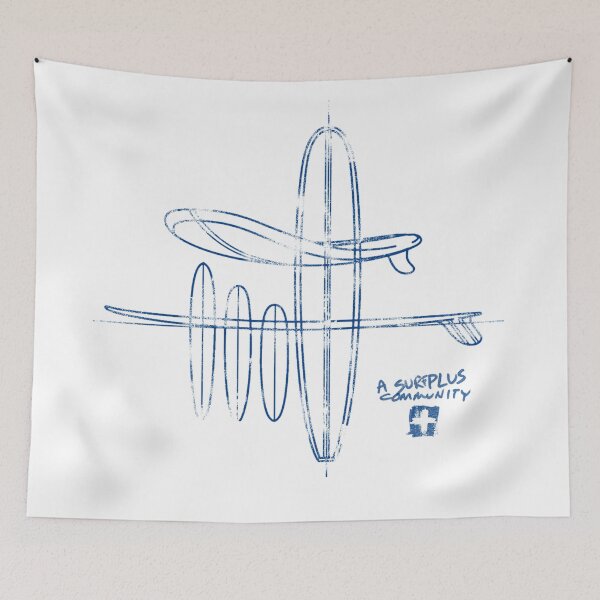 Item preview, Retro Surfboard Blueprint - Surfplus Community Design designed and sold by artworkathome.