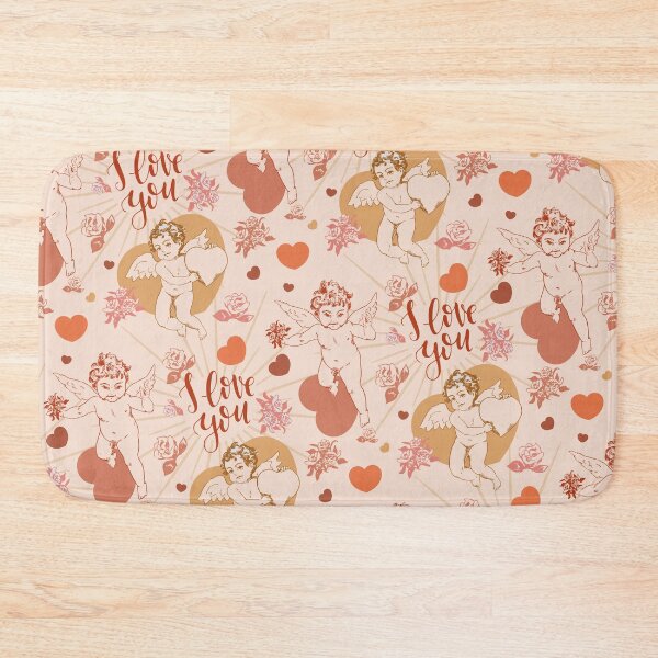 Item preview, Vintage Cupid Love Pattern – Retro Valentine Angels Hearts Seamless Design designed and sold by SeoulInkSoul.