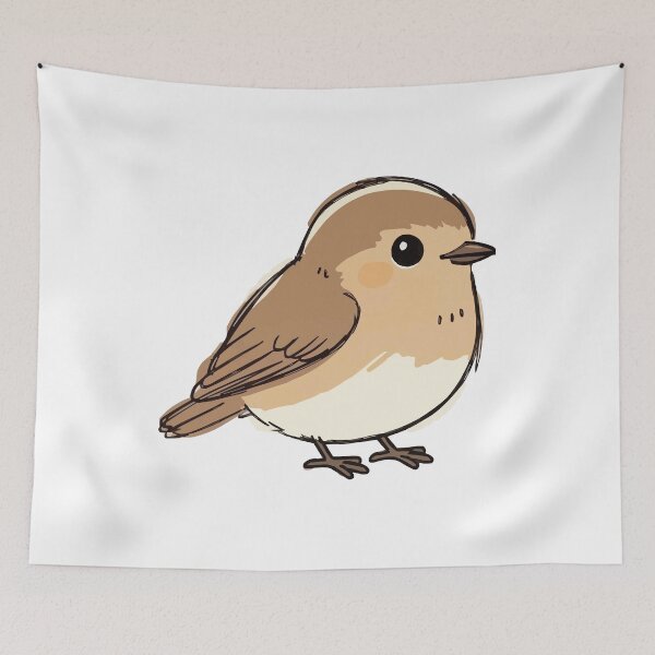 Item preview, Cute Chubby Bird Illustration - Hand-Drawn Little Sparrow Art designed and sold by OuSfian1.