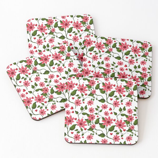 Item preview, Red Floral Seamless Pattern on Black Background | Elegant Botanical Repeat DesignBotanical Repeat Design designed and sold by HopeAndHustle.
