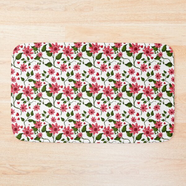 Artikelvorschau, Nahtloses rotes Blumenmuster auf schwarzem Hintergrund | Elegantes botanisches Wiederholungsdesign entworfen und verkauft von HopeAndHustle.