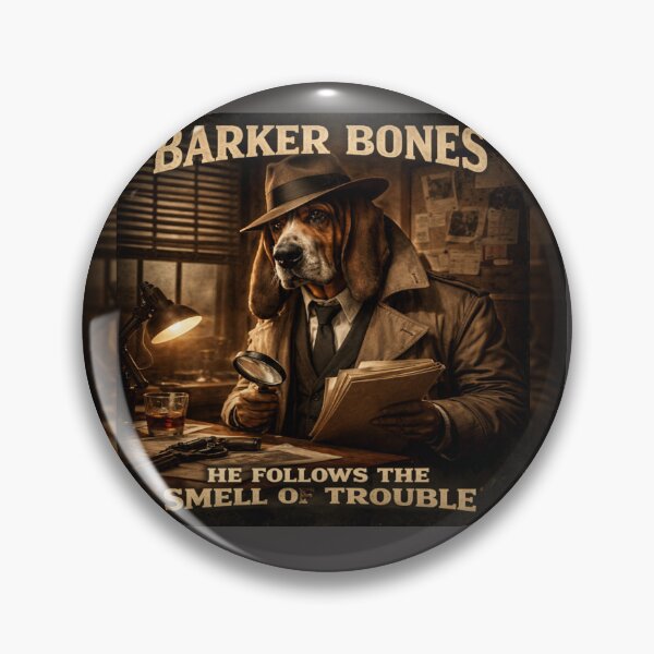 Item preview, Barker Bones Detective Dog Shirt, Funny Noir Bloodhound Private Eye T-Shirt, He Follows the Smell of Trouble, Vintage Mystery Dog Tee designed and sold by The-Strikes.
