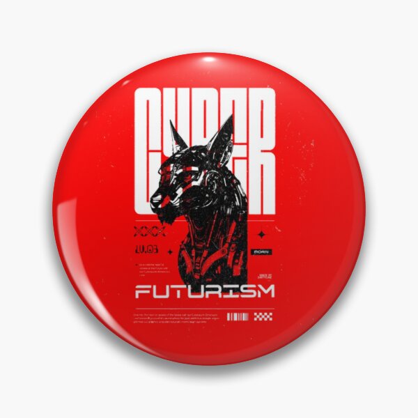 Item preview, Cyberpunk Futurism Robot Dog - Red Mecha Doberman designed and sold by GenZFashion000.