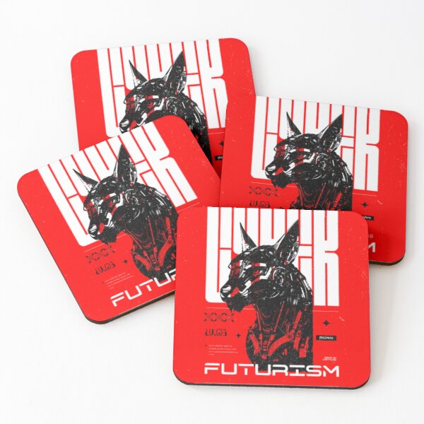 Item preview, Cyberpunk Futurism Robot Dog - Red Mecha Doberman designed and sold by GenZFashion000.