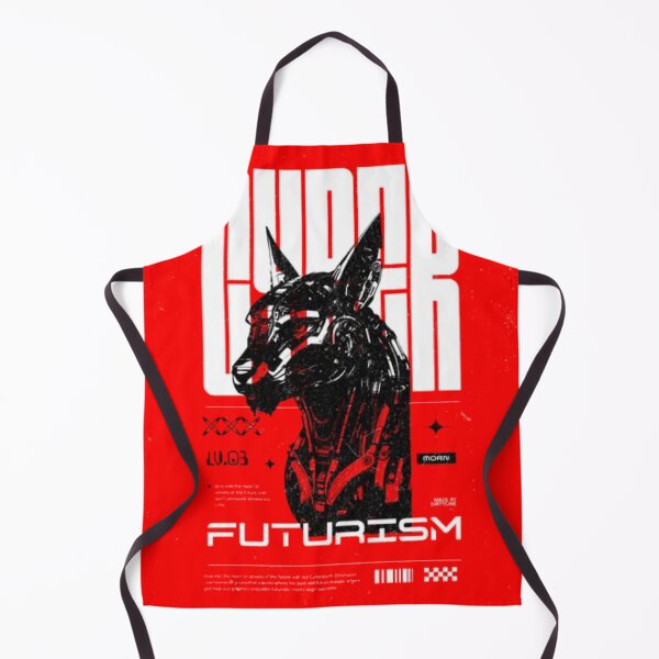 Item preview, Cyberpunk Futurism Robot Dog - Red Mecha Doberman designed and sold by GenZFashion000.