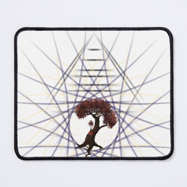 Item preview, Geometric Tree of Life - Red Leaves and Sacred Geometry Art designed and sold by SahmatArt.