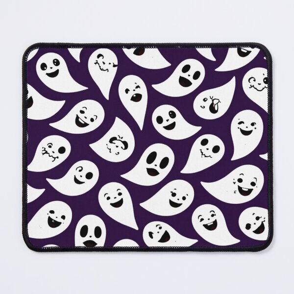 Item preview, Cute Ghost Pattern Halloween Design – Kawaii Spooky Seamless Purple Background Illustration designed and sold by anandsiva2703.