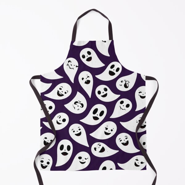 Item preview, Cute Ghost Pattern Halloween Design – Kawaii Spooky Seamless Purple Background Illustration designed and sold by anandsiva2703.