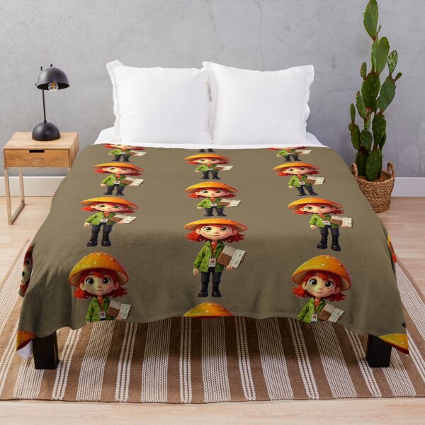 Item preview, Cute Mushroom Botanist Girl - Forest Scientist Art designed and sold by SahmatArt.