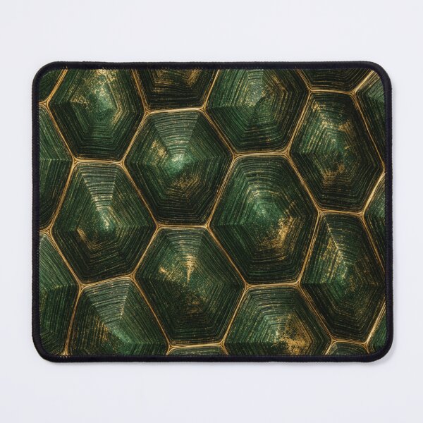 Item preview, Luxury Green and Gold Turtle Shell Pattern, Botanical Geometric Nature Print, Dark Emerald Organic Texture, Premium Abstract Design designed and sold by TheSlowShore.