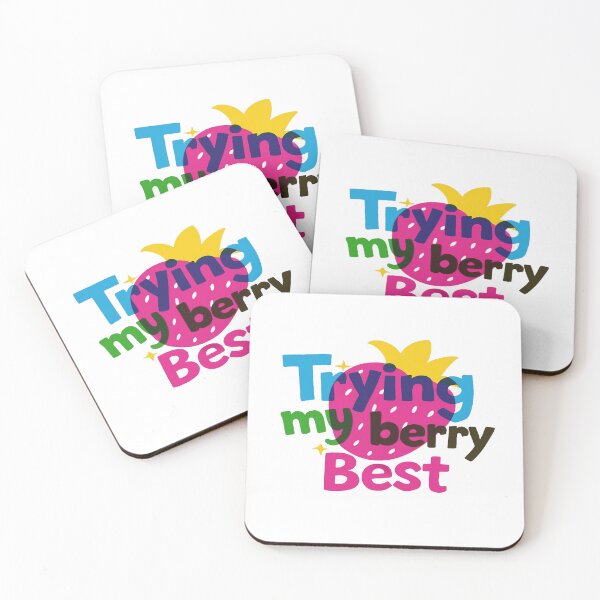 Item preview, Trying My Berry Best Cute Strawberry Pun | Positive Motivation Aesthetic Quote Design designed and sold by Bright Nest Studio.