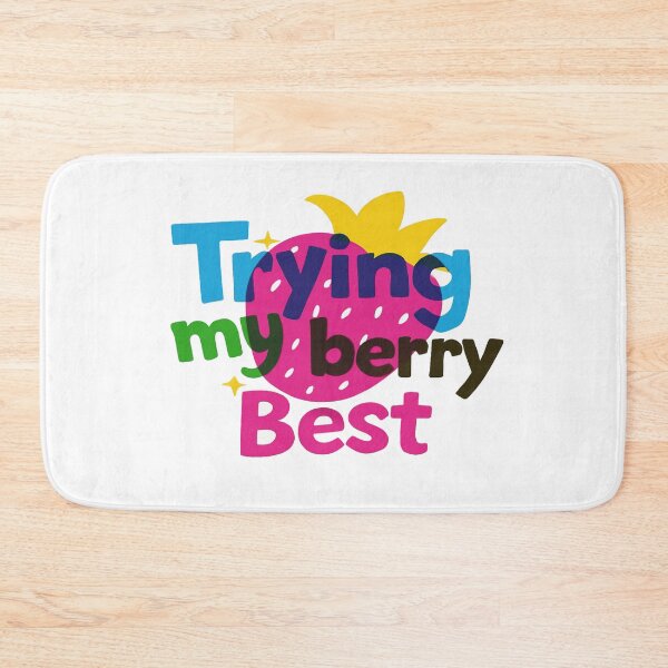 Item preview, Trying My Berry Best Cute Strawberry Pun | Positive Motivation Aesthetic Quote Design designed and sold by Bright Nest Studio.