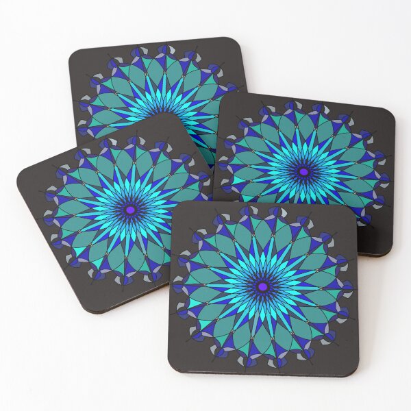 Item preview, Blue Geometric Mandala Floral Pattern designed and sold by SahmatArt.