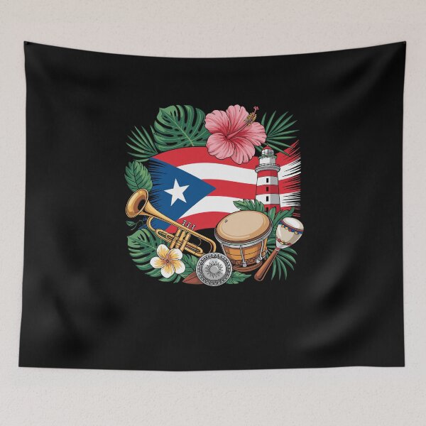 Item preview, Puerto Rico Boricua Coqui Frog Taino Sun Puerto Rican Flag designed and sold by Dressed For  Duty.