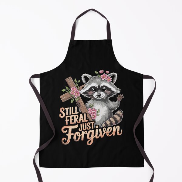 Item preview, Still Feral Just Forgiven Vintage Christian Cross Raccoon designed and sold by Dressed For Duty.