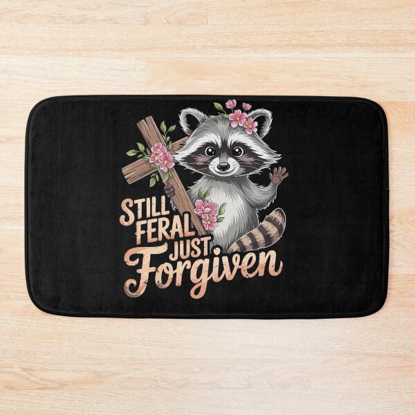 Item preview, Still Feral Just Forgiven Vintage Christian Cross Raccoon designed and sold by Dressed For  Duty.
