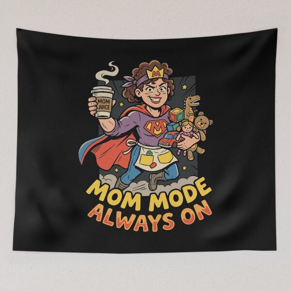 Item preview, Mom Mode Always On - Super Mom Superhero Coffee Lover Funny Design designed and sold by OuSfian1.