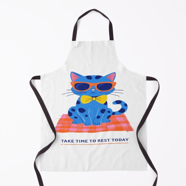 Item preview, Take Time to Rest Today Cute Blue Cat Art | Cozy Self‑Care Illustration designed and sold by Bright Nest Studio.