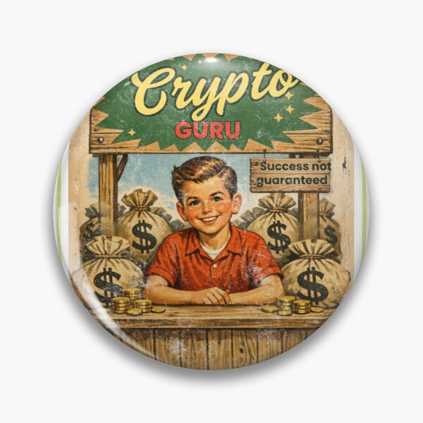 Item preview, Crypto Guru — Retro Money Booth Cartoon designed and sold by Nacho Average Designs.