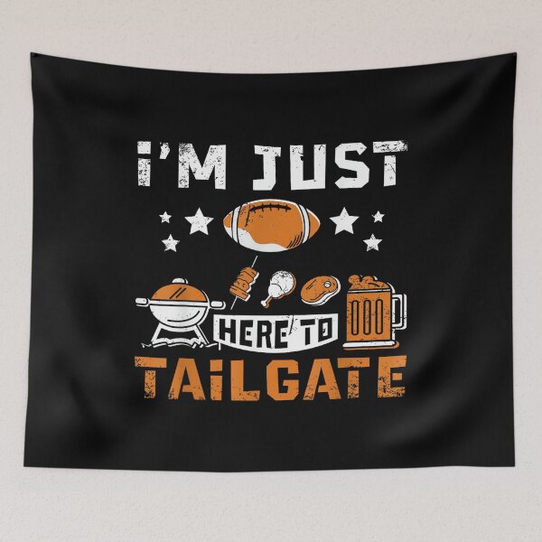 Item preview, Football Fan Tailgate Party Sports Apparel I'm Just Here to Tailgate T-Shirt - Black, Small, Unisex-Adults, Short Sleeve, Classic Fit, Cotton 60% Polyester 40% designed and sold by DeanASkinner.